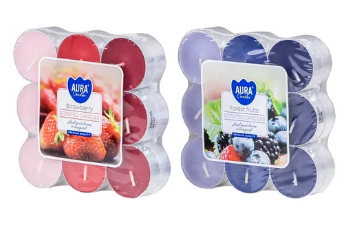 Levandeo® Duftkerze 36 Kerzen Duft Teelichter 2x18 Stück Erdbeere Waldfrucht Duftkerzen So