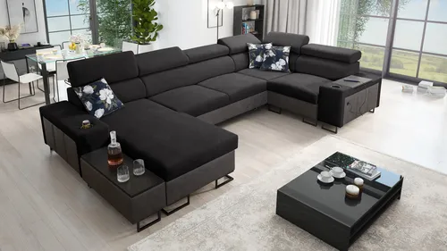 Kaiser Möbel Ecksofa MELODY IV MAXI mit Schlaffunktion in schwarz von Kaiser Möbel