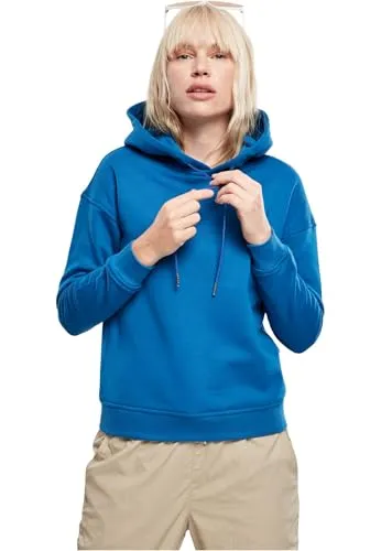 URBAN CLASSICS Damen Hoody 5XL - Sporty Blue - Sweatshirt in 5XL, aus 63% Baumwolle und 37% Polyester, ideal für casual Looks. Mit bequemer Kapuze für zusätzlichen Komfort.