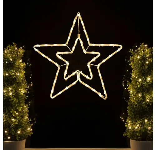 Kamelio LED Fensterbild LED Fensterdeko Weihnachten mit Timer und Batterie Fensterbild, LED, warmweiß