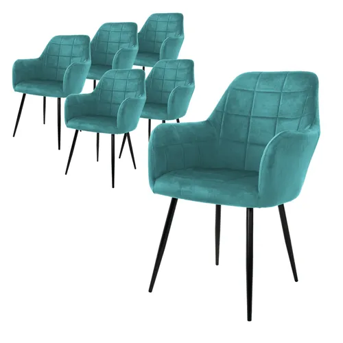 ML-DESIGN Ergonomischer Esszimmerstuhl mit Samtbezug in petrol von ML DESIGN modern liv