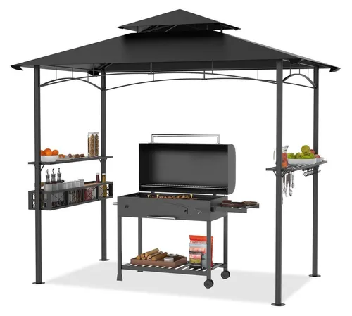 Grillpavillon mit Doppelschichtdach 245x153x250 cm
