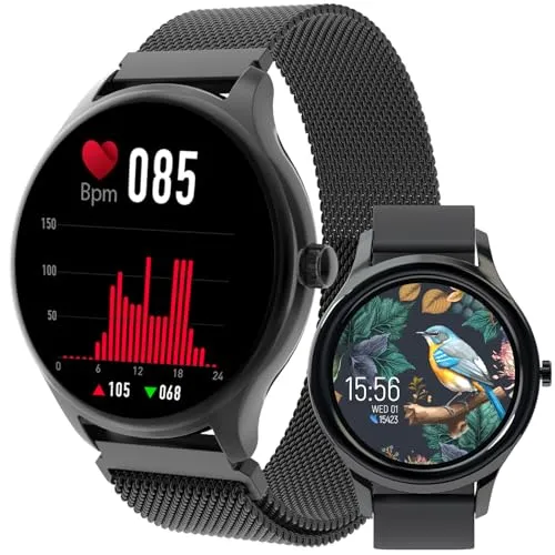 FOREVER Smartwatch Damen Herren Forevive SB-340 - 1.32 Zoll Sportuhr, Schrittzähler, Herzfrequenz- und Schlaftracker, vielseitig und ideal für aktive Lebensstile