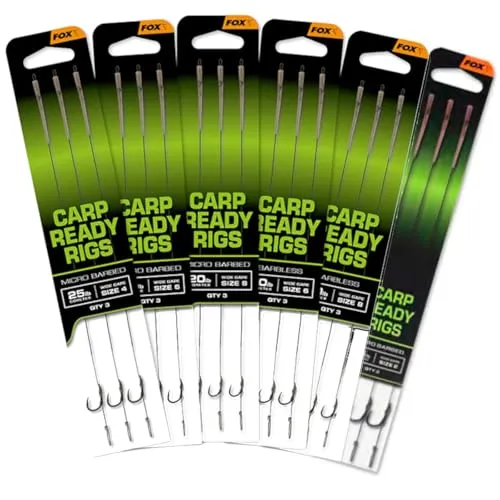 Fox Carp Ready Rigs Wide Gape - 3 Karpfenvorfächer, Größe/Tragkraft:Gr. 8 Barbless / 20lb