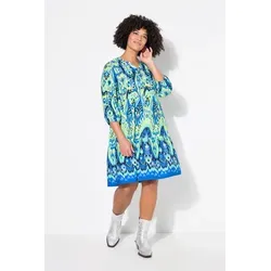 Angel of Style Jerseykleid Kleid A-Linie Ornament-Print 3/4-Ärmel grün 46