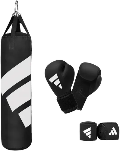 adidas Performance Boxsack Set mit Bandagen und Boxhandschuhen - Boxsack-Set für effektives Training, inklusive Bandagen und Boxhandschuhen, ideal für Boxsportler und Fitnessbegeisterte.
