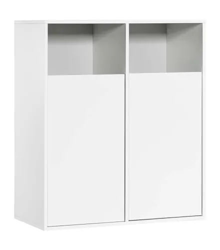 mokebo Wäscheschrank Der Wäschehüter (2-türig) - Mehrzweckschrank mit Magnetverschluss, aus umweltfreundlichem Holzwerkstoff, ideal für die ordentliche Wäscheaufbewahrung und einfache Selbstmontage.