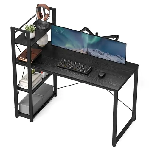 VASAGLE Schreibtisch mit flexiblem Regal