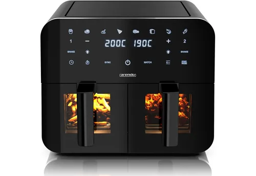 Arendo Heißluftfritteuse XXL Doppelkammer 9L