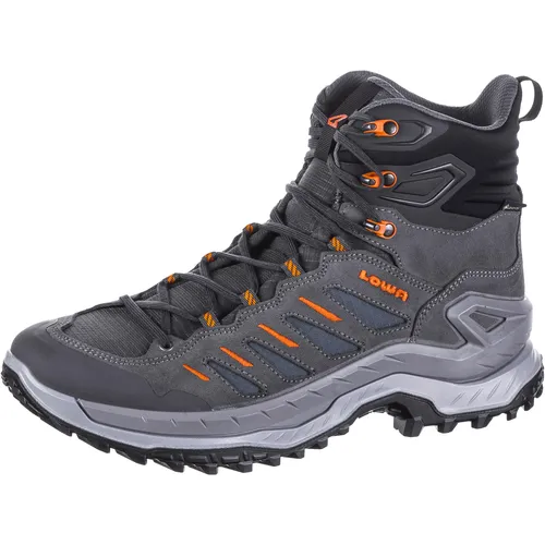 Lowa Innovo GTX Mid Herren - Grau/Petrol, 41.5 EU - Wanderschuhe mit innovativer LOWA® DYNAPU® Zwischensohle für optimale Dämpfung und Stabilität, ideal für sportliche Abenteuer in der Natur.