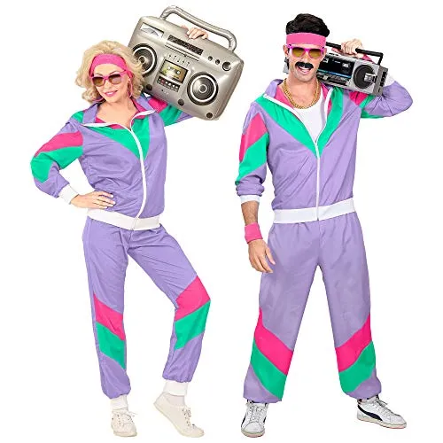 80er Jahre Jogginganzug Kostüm in lila von Widmann MILANO Party Fashion