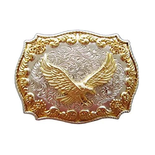 Piratenladen Wunderschönes Buckle mit Adler, Gold- & Silber- Auflage, Gürtelschnalle