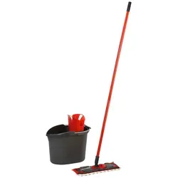 VILEDA Reinigungsset Ultramax Rot/Schwarz, 3-teilig - Sonstige Reinigungsgeräte - Effiziente Bodenreinigung mit hygienischer Mop-Presse für müheloses Auswringen ohne Schmutzkontakt.