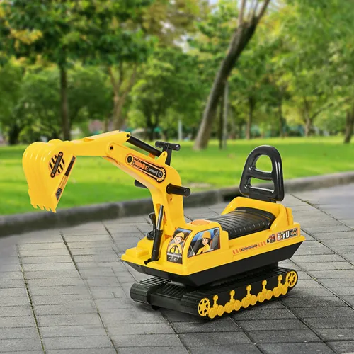 HOMCOM Rutschauto Kinderbagger Schwarz/Gelb