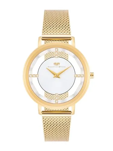 Rhodenwald & Söhne Quarzuhr Lucrezia in Gelbgold - Elegante Armbanduhr mit Quarzwerk, wasserdicht bis 3 bar und geschraubtem Gehäuseboden, perfekt für stilbewusste Träger.