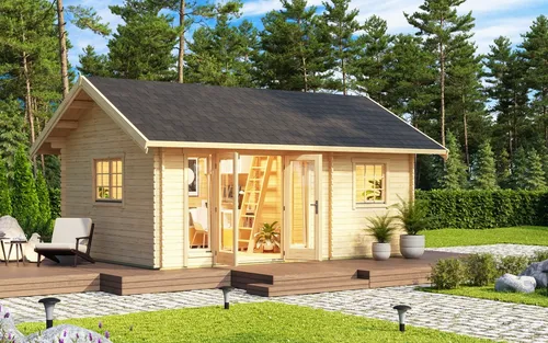 Gartenhaus Blockhaus Satteldach 40 mm Caroline 2.1