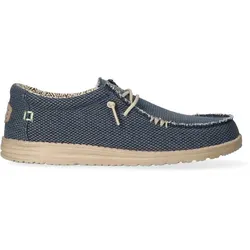 HEYDUDE Wally Braided Schuhe Herren - Blau - 41 - Halbschuhe mit luftiger Textil-Oberfläche, herausnehmbarer Memory-Foam-Einlegesohle und flexibler Laufsohle für maximalen Komfort. Ideal für Freizeit und Reisen – der perfekte Begleiter für einen entspannten Lifestyle.
