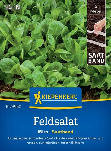 Pflanzen für Dich Gemüsesamen Feldsalat Saatband Miro Valerianella locusta 5 lfd. Meter
