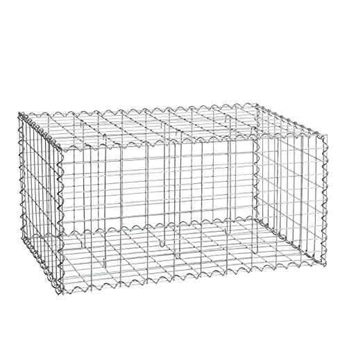 ESTEXO Steingabione Gabione Drahtkorb 100x50x50 cm - Robuster Metallkorb für kreative Gestaltung im Garten; feuerverzinktes Drahtgitter sorgt für hohe Stabilität und einfache Montage; ideal für die individuelle Befüllung mit Steinen.
