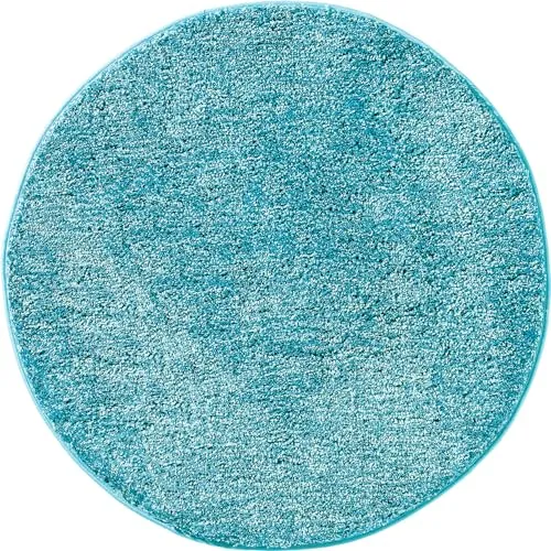 REDBEST Badematte Frisco Petrol-türkis, rund 90 cm Ø in grün von REDBEST