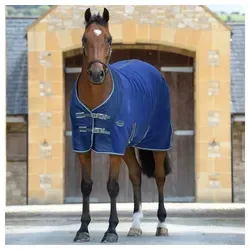 WeatherBeeta Pferde-Abschwitzdecke Weatherbeeta Fleece Cooler Standard Abschwitzdecke - dark blue/grey/white 150 cm
