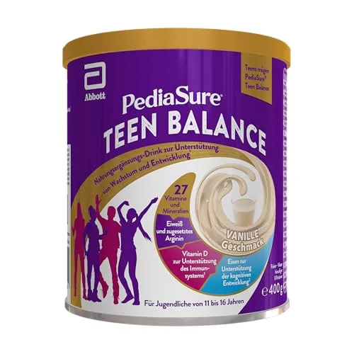 Pediasure Teenbalance Vanille 400g- für Wachstum, Entwicklung, Immunität | Nahrungsergänzungsshake für Teens 11-16 J.a., mit Protein, 27 Vitaminen & Mineralien (Eisen, Magnesium, Vitamin D, Vitamin C)