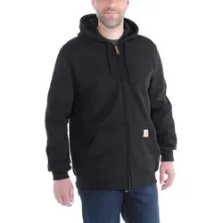 Carhartt Midweight Zip Hoodie in Schwarz, Größe S für Männer - Herren-Sweatjacke mit dreiteiliger Kapuze und durchgehendem Reißverschluss, ideal für Alltag und Freizeit.