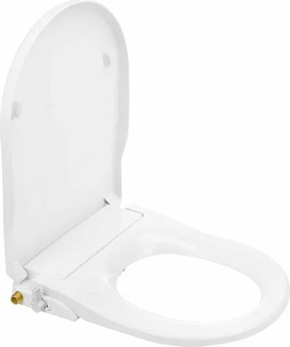 CLEAN STAR Dusch-WC-Aufsatz D-Form mit Soft-Close - Hochwertiger Dusch-WC-Aufsatz in Weiß, ohne Stromanschluss. Mit abnehmbaren Sitz und Selbstreinigungsfunktion für optimale Hygiene. Passt auf die meisten Toiletten – perfekte Lösung für mehr Komfort.