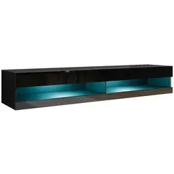 Mirjan24 TV-Lowboard in Schwarz Hochglanz, 180 cm - Stylisches TV-Lowboard für Ihr Wohnzimmer, gefertigt aus hochwertigem Holzwerkstoff mit eleganter Hochglanzfront. Optimal für eine moderne Wohnwand, einfach selbst aufzubauen.