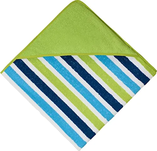 Erwin Müller Kinder-Kapuzenbadetuch, Kapuzenhandtuch Frottier grün Größe 100x100 cm - saugstark, hautfreundlich, Streifen (weitere Größen)