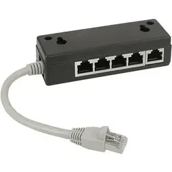 InLine® ISDN Verteiler, 5x RJ45 Buchse, 15cm Kabel, mit Endwiderständen Kabel Telefon- und