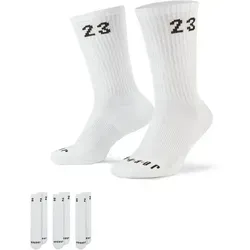 NIKE Herren U JORDAN ESSENTIAL CREW 3PR Socken - Weiche und elastische Crew-Socken mit stützender Passform und Dämpfung. Perfekt für den Alltag und ideal für Sportler – drei Paar für eine ganze Woche.