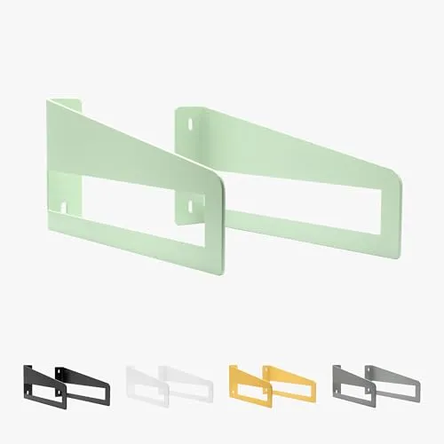 Natural Goods Berlin 2x Regalhalter DAHLEM, schwerlast Regalträger, Regalstütze, Wandregal, Schweberegal für Küche und Büro (Grün, 225mm Tiefe)