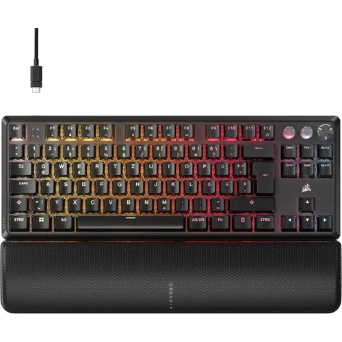 CORSAIR K70 PRO TKL RGB Gaming-Tastatur - Mechanische Gaming-Tastatur mit anpassbaren Hall-Effekt-Schaltern für ultraschnelle Reaktionen und optimales Gameplay, ideal für wettbewerbsorientierte Gamer.