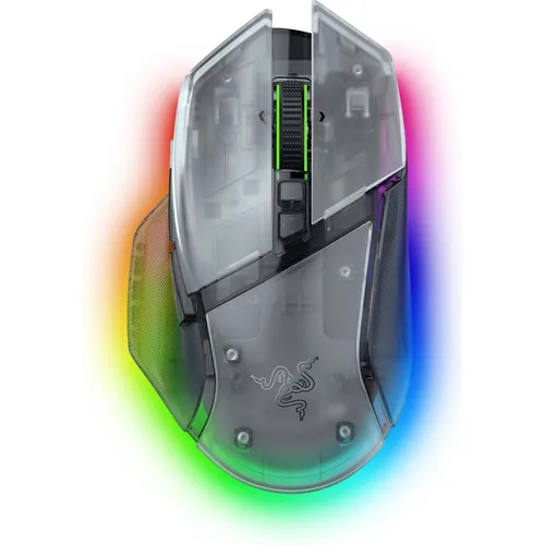RAZER Basilisk V3 Pro 35K Phantom White Gaming Maus - Voll anpassbare kabellose Gaming Maus mit ergonomischem Design. 11 Tasten, optischer Sensor mit 35.000 dpi für präzise Steuerung und hohen Komfort beim Spielen.