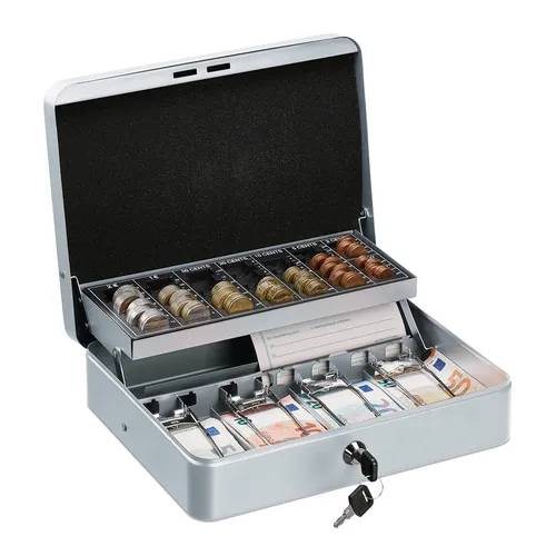 Geldkassette Münzzählbrett mit 4 Scheinfächern