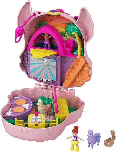 Polly Pocket GKJ50 - Lama-Musikparty Schatulle, Bühne, Tanzfl Schatulle Spielset