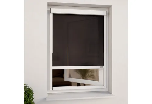 CLIP'N'SHADE Außenrollo 60 cm - Transparente Hitzeschutzlösung - Rollos für Fenster mit Klemmmontage ohne Bohren, ideal gegen Hitze und mit hochwertigem, lichtdurchlässigem Gewebe für optimalen Sichtschutz.