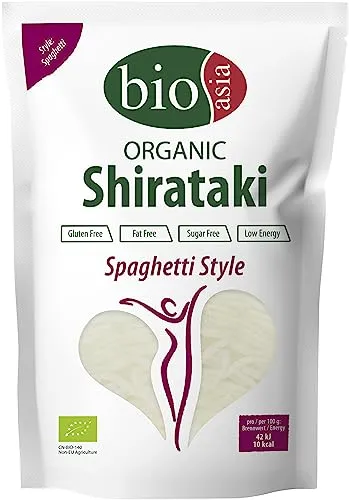 Bioasia Bio Shirataki Spaghetti – Nudeln aus aus Bio-Konjakmehl – Mit niedrigem Kaloriengehalt – Zucker-, fett- und glutenfrei (1 x 270 g)