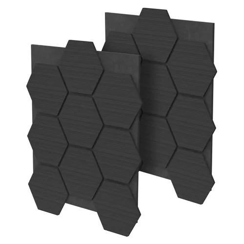 ML-Design Akustikpaneel Hexagon 2Er Set Schwarz - Moderne Akustikpaneele für stilvolle Raumgestaltung – effektive Schallreduktion und einfache Montage durch Kleben oder Schrauben. Ideal für Wohnzimmer, Büros und Studios.