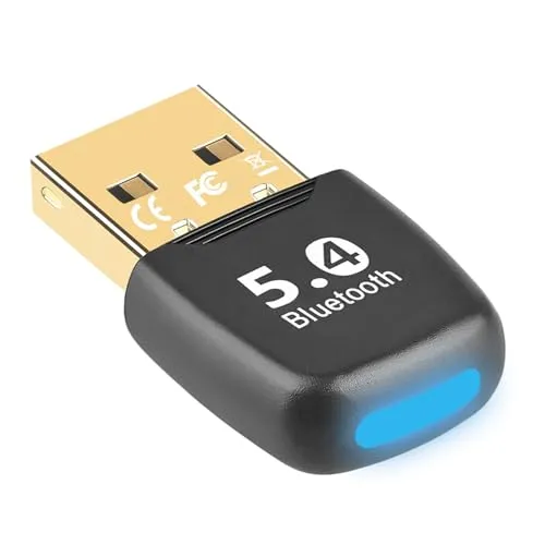SHUBEIEUMI Bluetooth 5.4 Adapter für PC, Bluetooth Dongle für Maus, Tastatur, Kopfhörer, Handy, Tablet, Controller, Kompatibel mit Windows 11/10/8.1/7, Plug & Play