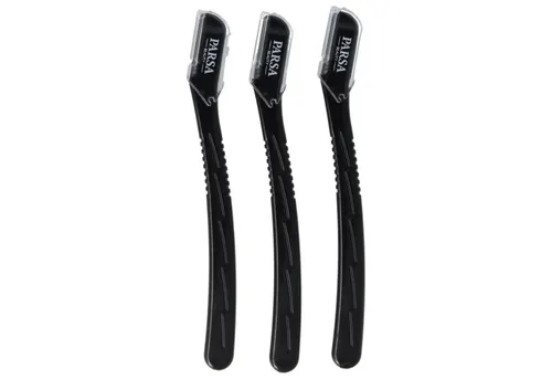 PARSA Beauty Augenbrauenschere PARSA Beauty Augenbrauen- und Gesichtshaartrimmer schwarz 3 Stück