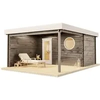 CARLSSON Saunahaus Cubus-70 Royal – 70 mm Wandstärke - Gartensaunas mit 70 mm Wandstärke aus robustem Fichtenholz für hohe Wind- und Regendichtigkeit. Inklusive hochwertigem Montagematerial für eine einfache und langlebige Montage.