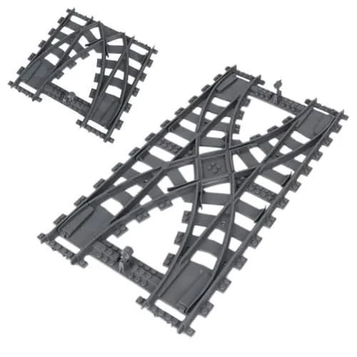 NUOJIAYING City Bausteine Schienen Set, Eisenbahn Erweiterungs Sets City Schienen Zug für Bausteine Geschenke, Zwei-Wege Schienenwechsel-Bausteinzubehör Schienen Zubehör Klemmbausteine