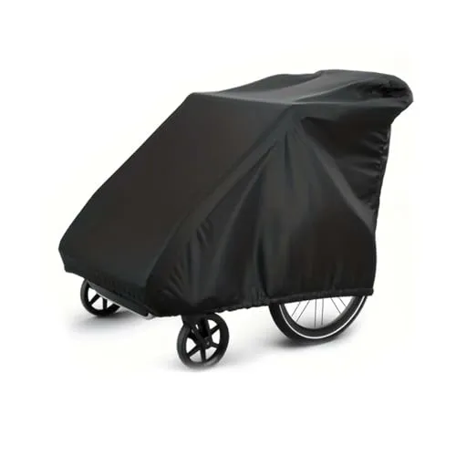 MINZHI Fahrradanhänger Abdeckungmit Winddichtes, Fahrradanhänger Abdeckung mit UV-Schutz, Oxford-Gewebe FahrradanhängerAbdeckung mit UV-Schutz, 210D wasser- und winddichtes Oxford-Gewebe,Schwarz