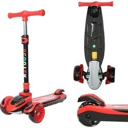 Habib Train Scooter Kinderroller – 3-Rad, Faltbar mit LED-Licht, Rot - Erleben Sie Abenteuer mit dem Habib Train Scooter! Mit seinem einzigartigen Zug-Design, intuitiver Lenkung und leuchtenden LED-Rädern ist er ideal für Kinder von 3 bis 8 Jahren. Faltbar und höhenverstellbar für lange Freude.