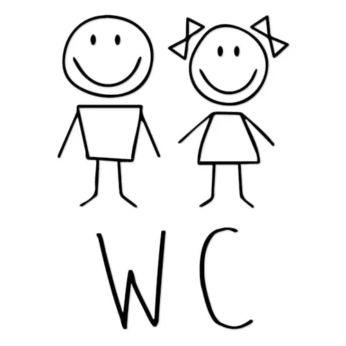 WC Tür-Aufkleber I hin_225 I schwarz I Jungen & Mädchen Motiv