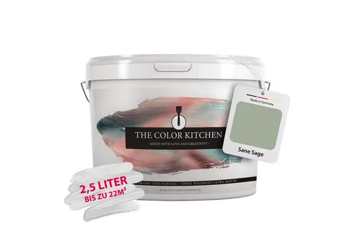 A.S. Création The Color Kitchen Sane Sage 2,5l - Mattgrün für kreative Wohnräume - Farben: Hochwertige, lösungsmittelfreie Wandfarbe mit intensiver Deckkraft und spritzarmer Anwendung – ideal für ein schnelles Raum-Update!