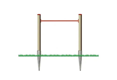 Gartenpirat Turnreck mit Lärchen-Pfosten und Reckstange rot - Schaukeln für Kinder, robustes Einzelreck aus Lärchenholz, ideal für das Training von Kraft und Koordination ab 3 Jahren.