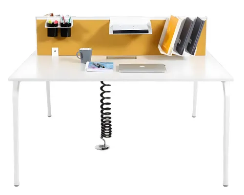 Stilvolle Trennwand Tischteiler für Schreibtisch - Gelb - Moderne textile Trennwand für Ihr Arbeitszimmer, Maße: 110 x 1,8 x 30 cm. Ideal zur kreativen Raumgestaltung und für eine angenehme Arbeitsatmosphäre.